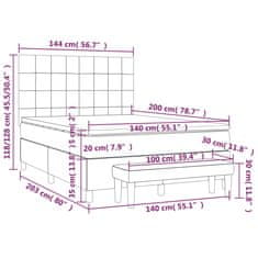 Petromila Box spring postel s matrací tmavě modrá 140x200 cm samet