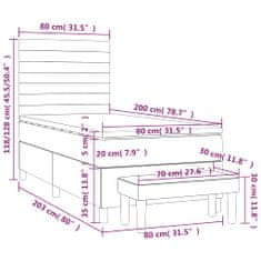 Petromila Box spring postel s matrací černá 80 x 200 cm textil