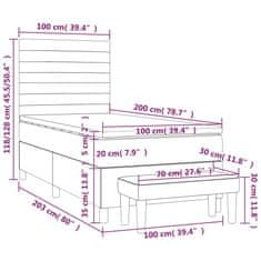 Petromila Box spring postel s matrací černá 100 x 200 cm textil