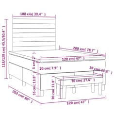 Petromila Box spring postel s matrací tmavě šedá 120 x 200 cm samet