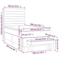 Petromila Box spring postel s matrací černá 90x200 cm textil