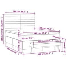 Vidaxl Box spring postel s matrací krémová 140x190 cm textil