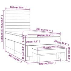 Petromila Box spring postel s matrací růžová 100x200 cm samet