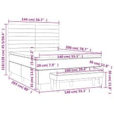 Petromila Box spring postel s matrací tmavě šedá 140x200 cm samet