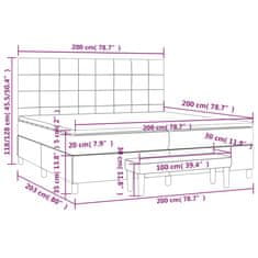 Petromila Box spring postel s matrací tmavě zelená 200x200 cm samet