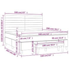 Petromila Box spring postel s matrací růžová 160x200 cm samet