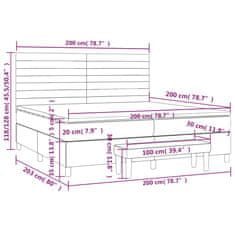 Petromila Box spring postel s matrací světle šedá 200x200 cm samet