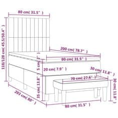 Petromila Box spring postel s matrací tmavě šedá 80 x 200 cm textil