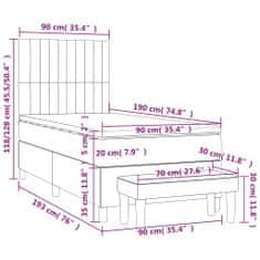 Vidaxl Box spring postel s matrací tmavě modrá 90x190 cm samet