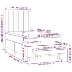 Petromila Box spring postel s matrací tmavě šedá 90x200 cm samet