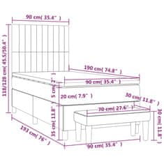 Petromila Box spring postel s matrací růžová 90x190 cm samet