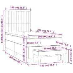 Petromila Box spring postel s matrací světle šedý 100 x 200 cm textil