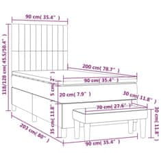 Petromila Box spring postel s matrací krémová 90x200 cm textil