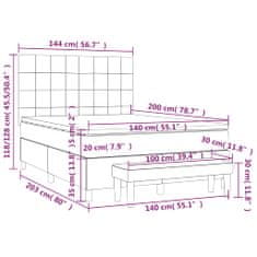 Petromila Box spring postel s matrací tmavě šedá 140x200 cm textil