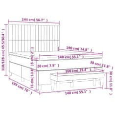 Petromila Box spring postel s matrací světle šedá 140 x 190 cm textil