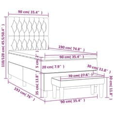 Petromila Box spring postel s matrací krémová 90x190 cm textil