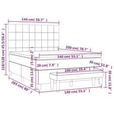 Petromila Box spring postel s matrací tmavě šedá 140x200 cm samet