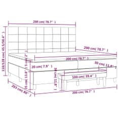 Petromila Box spring postel s matrací světle šedá 200 x 200 cm textil