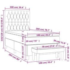 Petromila Box spring postel s matrací tmavě šedá 100x200 cm samet