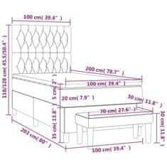 Petromila Box spring postel s matrací černá 100x200 cm samet