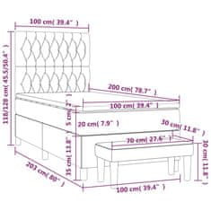 Petromila Box spring postel s matrací světle šedý 100 x 200 cm textil