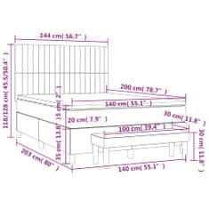 Petromila Box spring postel s matrací světle šedá 140 x 200 cm textil