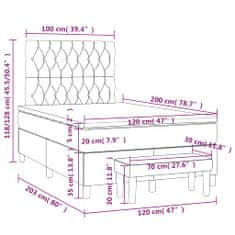 Petromila Box spring postel s matrací světle šedá 120 x 200 cm samet