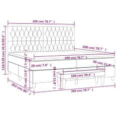 Petromila Box spring postel s matrací tmavě šedá 200x200 cm samet