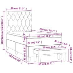 Petromila Box spring postel s matrací černá 80 x 200 cm textil