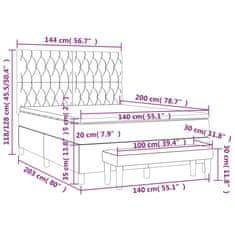 Petromila Box spring postel s matrací světle šedá 140 x 200 cm textil