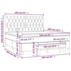 Petromila Box spring postel s matrací světle šedá 160x200 cm samet