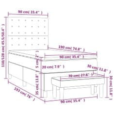 Petromila Box spring postel s matrací černá 90x190 cm textil