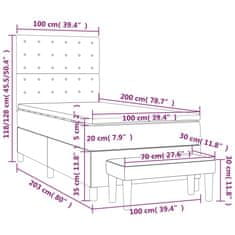 Petromila Box spring postel s matrací krémová 100 x 200 cm textil