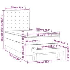 Petromila Box spring postel s matrací taupe 90x200 cm textil