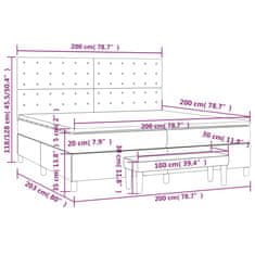 Petromila Box spring postel s matrací tmavě šedá 200x200 cm textil