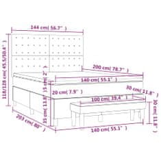 Petromila Box spring postel s matrací světle šedá 140 x 200 cm textil