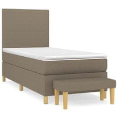 Greatstore Box spring postel s matrací taupe 90x200 cm textil