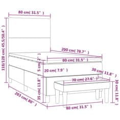 Petromila Box spring postel s matrací modrá 80x200 cm textil