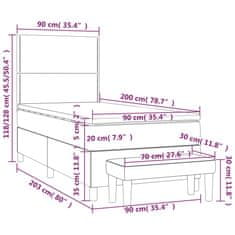 Petromila Box spring postel s matrací modrá 90x200 cm textil