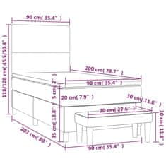 Petromila Box spring postel s matrací černá 90x200 cm textil