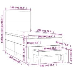 Petromila Box spring postel s matrací světle šedá 100x200 cm samet