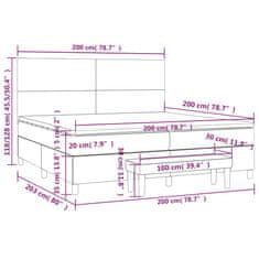 Petromila Box spring postel s matrací světle šedá 200 x 200 cm textil