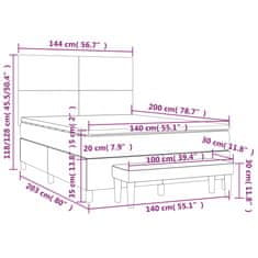 Petromila Box spring postel s matrací světle šedá 140 x 200 cm textil