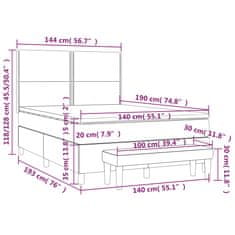 Petromila Box spring postel s matrací světle šedá 140x190 cm samet