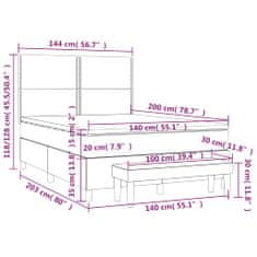 Petromila Box spring postel s matrací tmavě šedá 140x200 cm samet