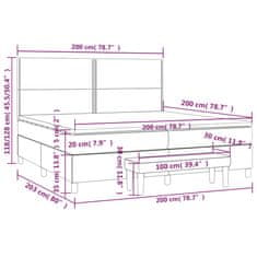 Petromila Box spring postel s matrací tmavě hnědá 200x200 cm textil