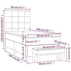 Petromila Box spring postel s matrací tmavě šedá 80 x 200 cm textil