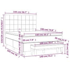 Petromila Box spring postel s matrací světle šedá 140 x 190 cm textil