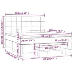 Petromila Box spring postel s matrací tmavě šedá 160x200 cm textil