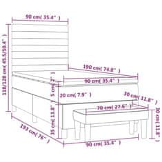 Petromila Box spring postel s matrací krémová 90x190 cm textil